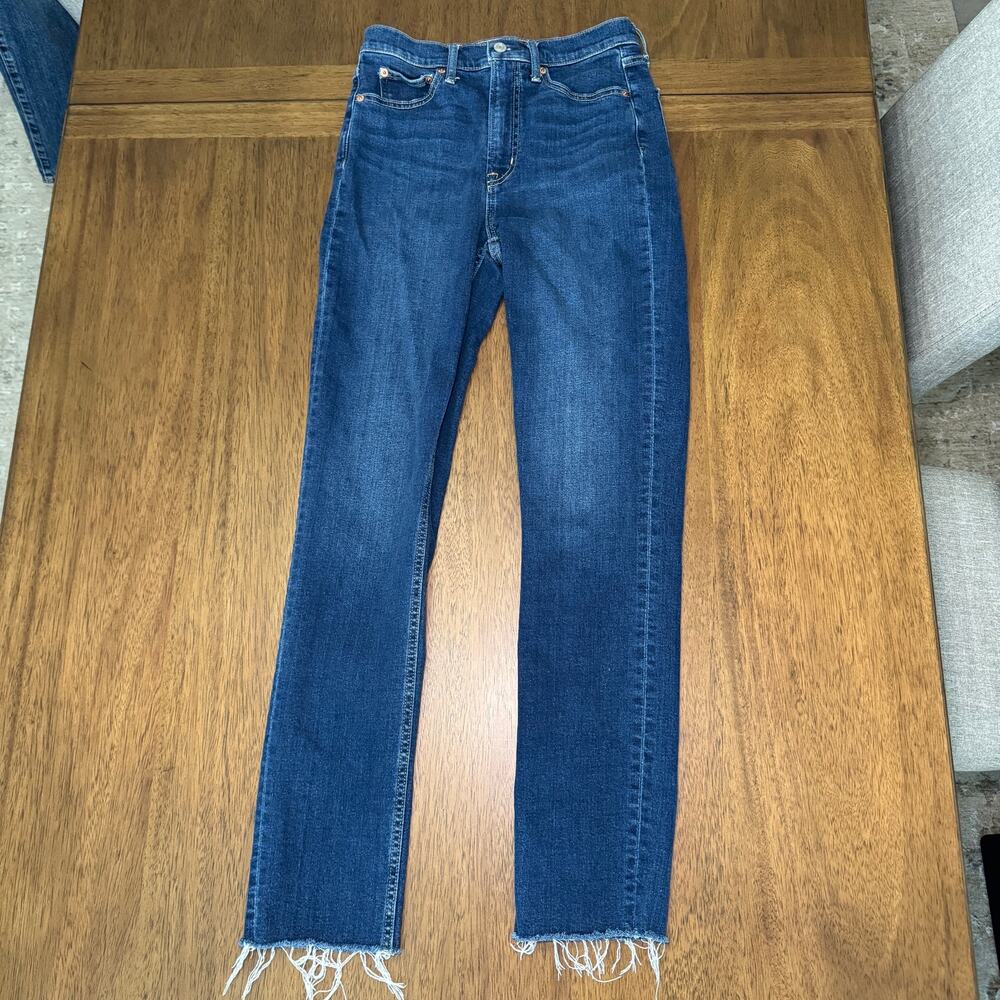 Gap Vintage Slim High Rise Jeans Women’s 27 Tall Raw Frayed Hem